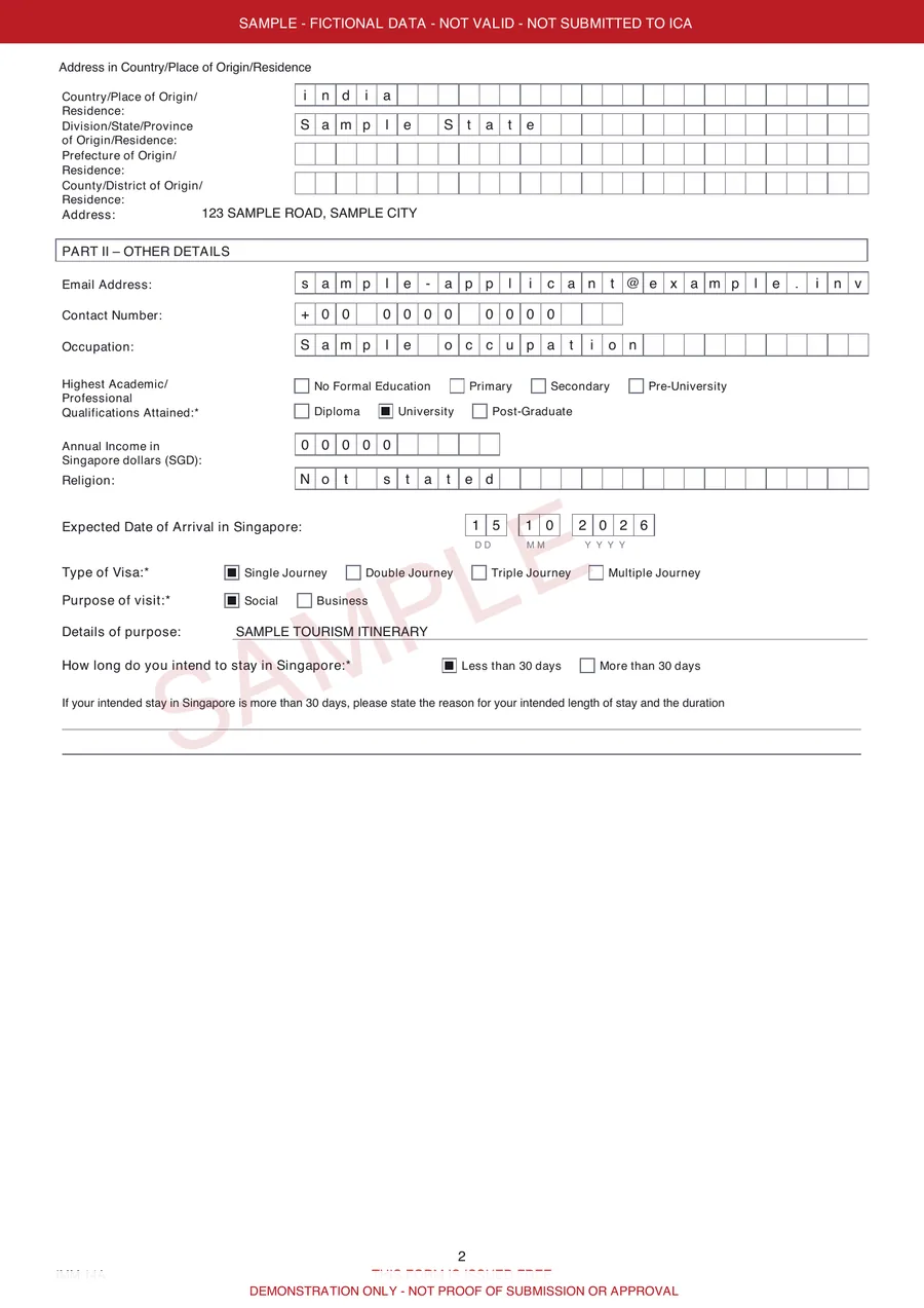 Form 14A ساختگی SAMPLE با علامت نامعتبر و ارسالنشده · 2 / 4