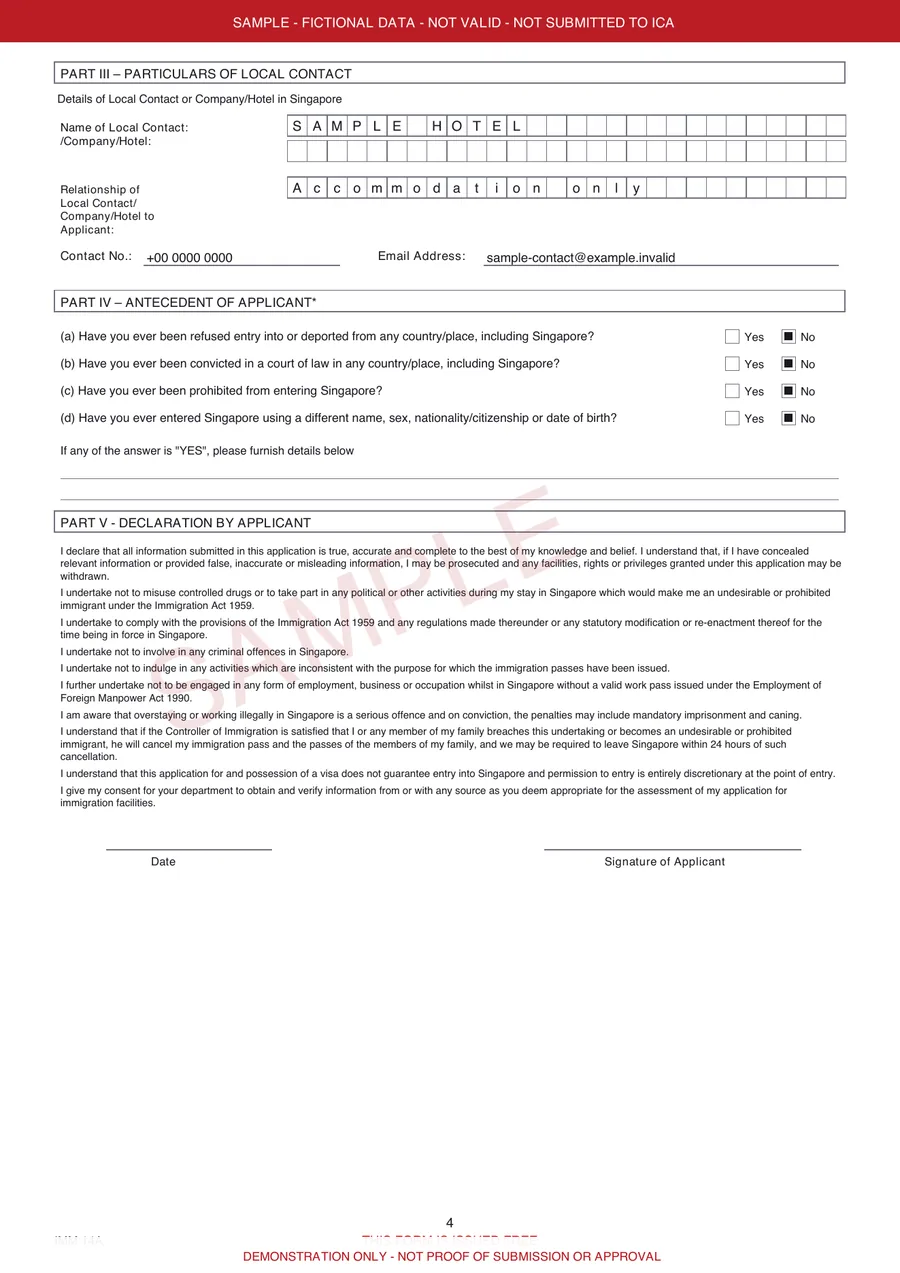 Form 14A ساختگی SAMPLE با علامت نامعتبر و ارسالنشده · 4 / 4
