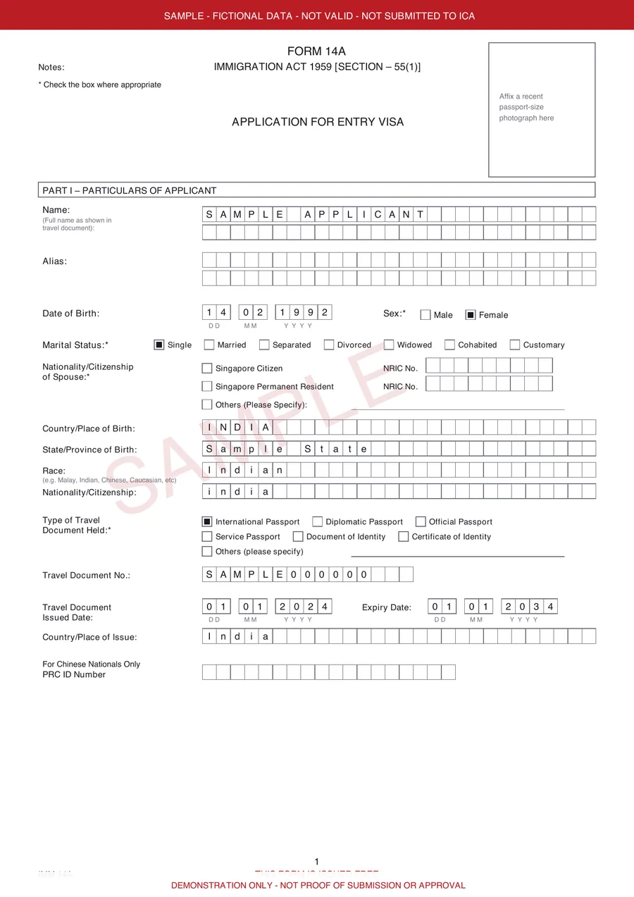 Fictional SAMPLE Form 14A marked as not valid and not submitted · 1 / 4